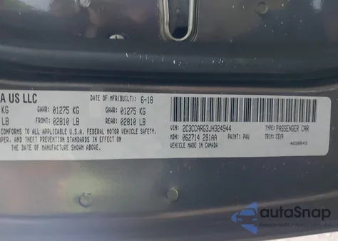 2018 Chrysler 300 Touring Awd z USA, uszkodzony, nr VIN 2C3CCARG3JH324944